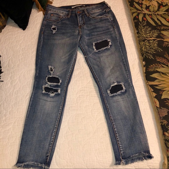 !it jeans Denim - !IT skinny jeans with distressing/patches